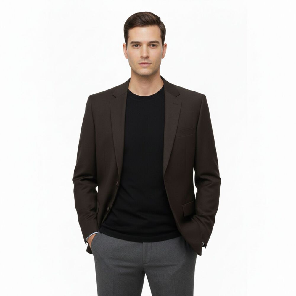 Michael Kors Blazer 38S 100% Wool Brown Two Button Sport Coat Jacket Lined